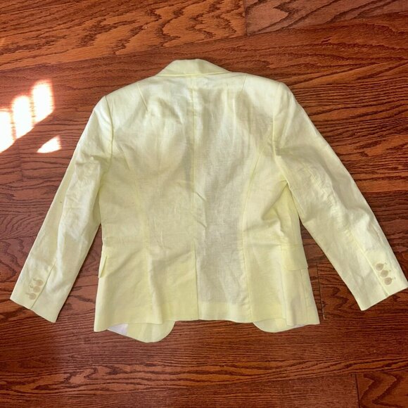 NWT Banana Republic Butter Yellow Linen Blend Blazer Size 2 Preppy Academia Twee - Picture 12 of 13